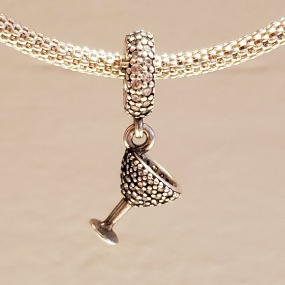 Pandora Moments Pavé Cocktail Glass Dangle Charm, RETIRED - Picture 3 of 11
